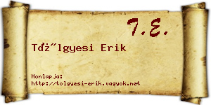 Tölgyesi Erik névjegykártya